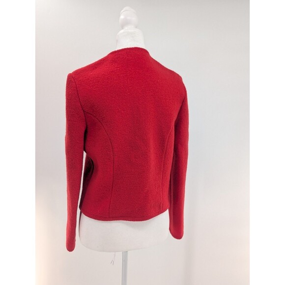 Field Manor Vintage Hong Kong Red 100% Wool Blazer Jacket Gold Buttons Size Med - Picture 4 of 8